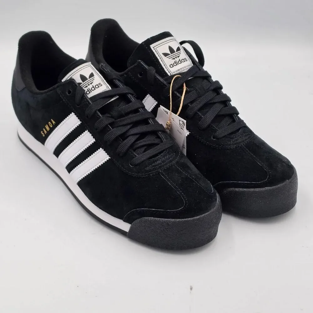 Adidas Samoa Men’s 10 Black White Gold Suede Sneakers JR3778 New with Box